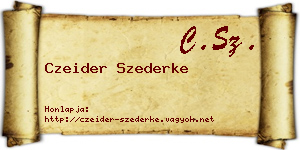 Czeider Szederke névjegykártya